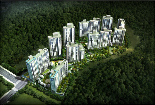 판교 더샵 포레스트 A12블록 조감도. <포스코건설 제공>